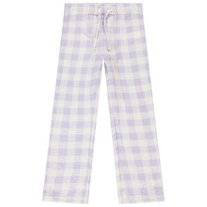 Conjunto de pijama largo bicolor de cuadros vichy niña 