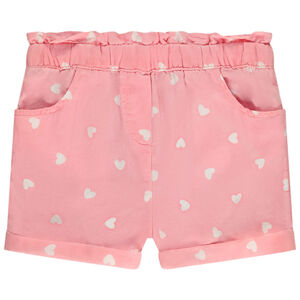 Short de lona estampado corazones para bebé niña 