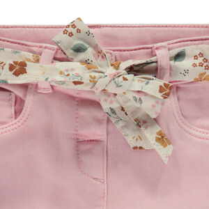 Pantalón recto con cinturón de pañuelo estampado para bebé niña 