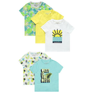 Lot de 5 t-shirts manches courtes bébé garçon à imprimés fantaisie 