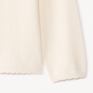Chaleco de punto liso con acabado festoneado para bebé niña 