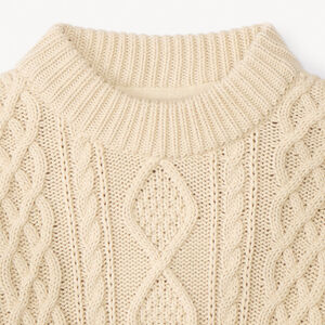 Jersey de punto liso con efecto trenzado y ribete de color para niño 