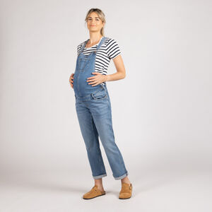 Pelele largo de maternidad en denim 