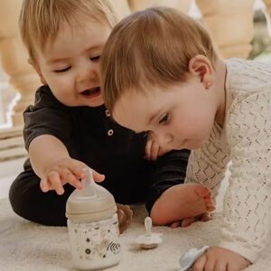 Biberón de vidrio con tetina SX Pro S 120ml Wonderland beige 