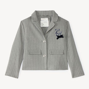 Blazer corto para niña estilo uniforme de franela 