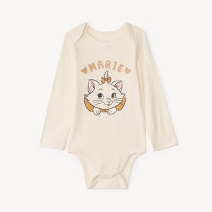 Lote de 3 bodies de manga larga Marie Les Aristochats Disney para bebé niña con cierres diferentes según la edad 