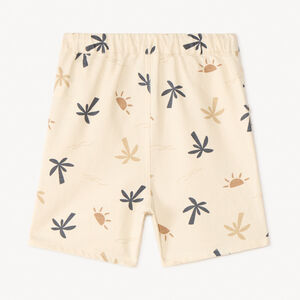 Bermudas de tela con estampado de palmeras y soles para bebé niño. 