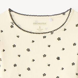 Camiseta de manga larga con estampado de flores para niña 