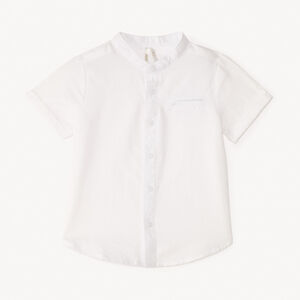 Camisa de manga corta unida con cuello mao para bebé niño 