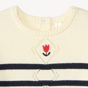 Jersey de punto con diseño de rayas estilo marinero para niña bebé. 