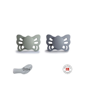 PACK 2 CHUPETES ANAT. SILICONA BUTTERFLY SAGE/GRATE G. 0+ 