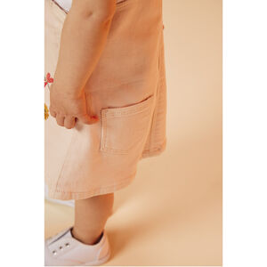 Vestido de denim con bordados de flores para bebé niña 