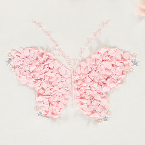 Camiseta de manga corta con parche de pétalos 3D para niña 