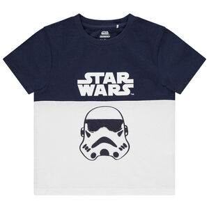 T-shirt manches courtes en coton print Star Wars sequins magiques 