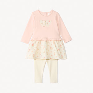 Ensemble 2 pièces robe effet 2 en 1 + caleçon pour bébé fille 