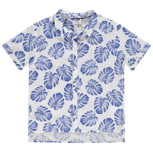 Camisa manga corta estampado hojas para niño 