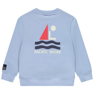 Sudadera de felpa con estampado y bolsillo canguro niño 