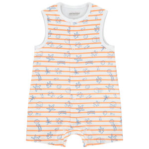 Pelele corto de rayas y estampado fantasía para bebé niño 