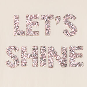 Camiseta de manga corta con motivo de purpurina y strass para niña 