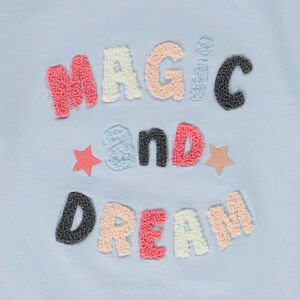 Camiseta de manga larga con parches de rizo para niña 