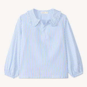 Camisa a rayas para niña con cuello de barco 