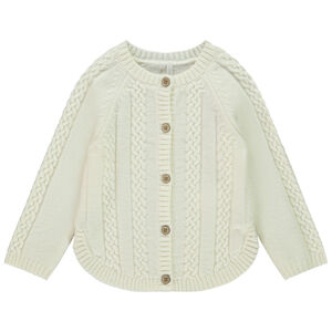 Poncho de punto trenzado para bebé niña 