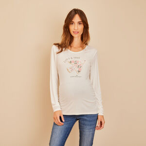 Camiseta de manga larga de jersey con estampado fantasía para mujer 