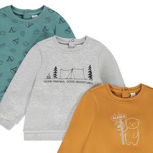 Pack de 3 sudaderas de felpa con estampado divertido para bebé niño 