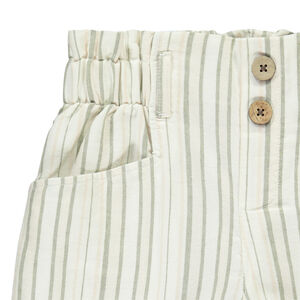 Pantalón fluido de tela rayada para niña  Main Pantalón fluido de tela rayada para niña