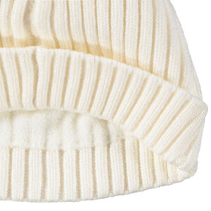 Bonnet côtelé à pompons effet fourrure pour bébé fille 