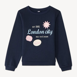 Sudadera de felpa con estampado brillante para niña 