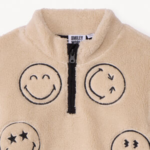 Sudadera tipo camionero en sherpa de SmileyWorld niño. 