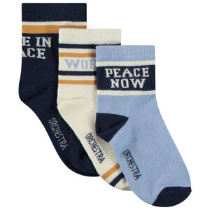 Pack de 3 pares de calcetines normales con estampado para niño  Main Pack de 3 pares de calcetines normales con estampado para niño