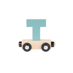Wagon de madera letra "T" - verde 