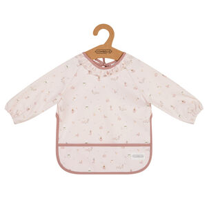 Bavoir tablier en gomme avec poche Promenade Bucolique rose clair 
