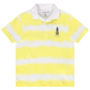 Polo de manga corta en jersey rayado tie and dye para niño 
