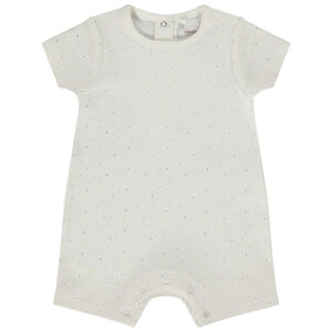Mono corto de canalé con estampado de lunares para bebé 