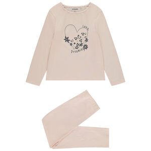 Pijama de 2 piezas con estampado de fantasía y manga larga para niña 