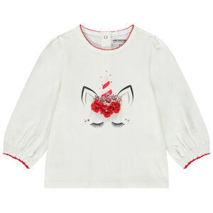 Camiseta de manga larga de punto con estampado de unicornio para bebé niña Main Camiseta de manga larga de punto con estampado de unicornio para bebé niña