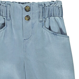 Pantalón de viscosa y algodón con cintura elástica 