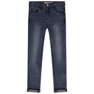 Jean skinny liso con jacron para niña 