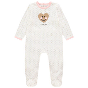 Pelele de jersey con estampado de lunares y corazón brillante Smiley Baby 