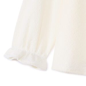 Túnica lisa de manga larga con volantes para bebé niña 