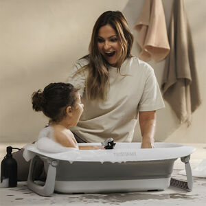 Bañera plegable 30L blanca y gris 
