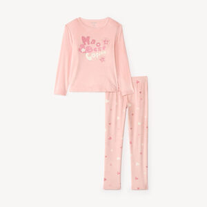 Conjunto de pijama de dos piezas de forro polar para niña 