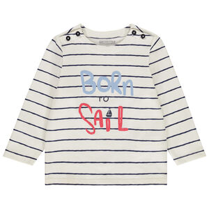 Camiseta de rayas con estampado en relieve para bebé niño 