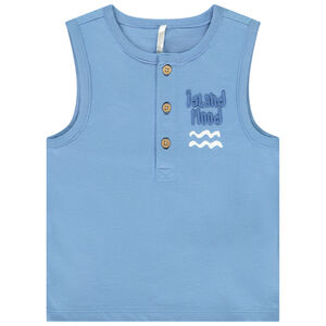 Camiseta sin mangas lisa con bordados 3D para bebé niño 