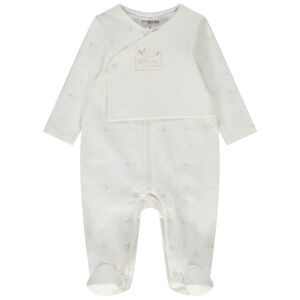 Pelele de algodón estampado hojas para bebé 