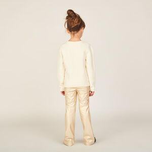 Legging acampanado de polipiel dorada para niña 