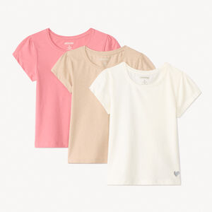 Lote de 3 camisetas lisas de manga corta niña 